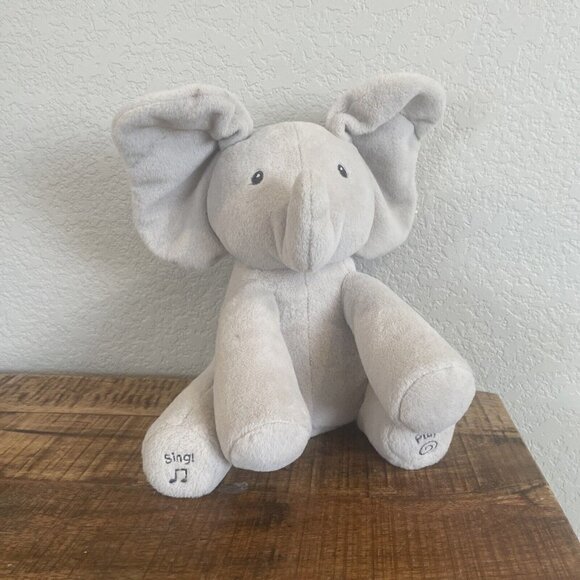 Gund Flappy The Elephant Animated Peek A Boo Musical Plush Toy Baby Gray Works - Picture 2 of 10